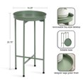 thumbnail image 2 of Kate and Laurel Celia Round Metal Foldable Accent Table, 15 x 26, Green, Transitional Small Side Table with a Removable Magnetic Tray Tabletop and Space-Saving Folding Base, 2 of 8