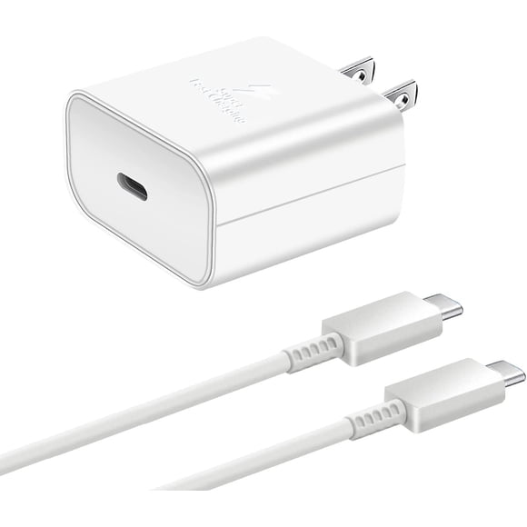 45W USB C Super Fast Charger for Samsung Galaxy A32 5G Super Fast PPS Wall Charger with 6ft USB C Cable - White