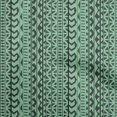 thumbnail image 1 of oneOone Cotton Jersey Green Fabric Asian Block Craft Projects Decor Fabric Printed By The Yard 58 Inch Wide, 1 of 4