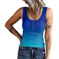 thumbnail image 2 of Women Ribbed Knit Sleeveless Top, Button Front Basic Camisole Scoop Neck Casual Stretchy  for Daily Gradient Blue,Gradient Pink,Gradient Red,Gradient Purple,Pink Blue,Black White, 2 of 6