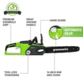 thumbnail image 2 of Greenworks 40V 14-Inch Chainsaw + Jet Blower, 4.0 AH Battery and Charger Included, 2 of 6