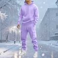 thumbnail image 2 of Mens Long Sleeve, Tracksuit with Hooded Pullover and Elastic Waist, 2 of 5