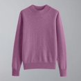 thumbnail image 2 of Penkiiy Chandails d'Automne pour Femmes 2024, Chandail Léger et Doux pour Femmes à Col Rond, Manches Longues, Tricot, Haut, L Violet, 2 of 7