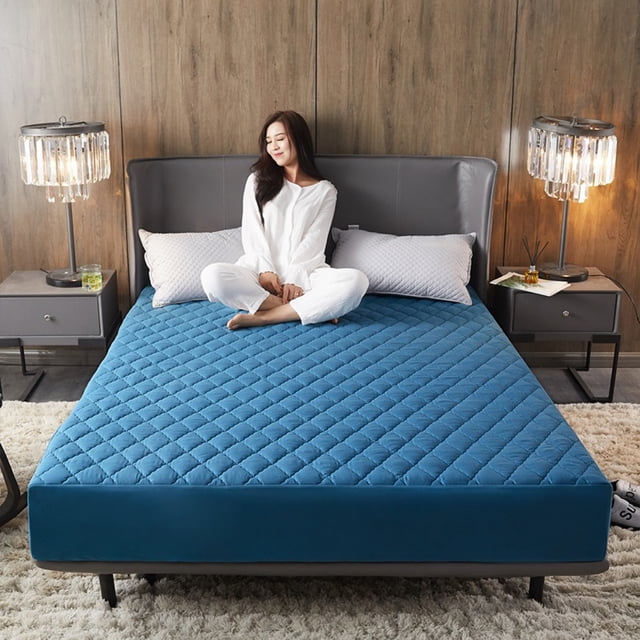 Baohd Sleep Experience Multifunctional Mattress Pad Cover Easy To Assemble dark blue