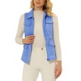 thumbnail image 1 of INSPIRE CHIC Veste Zippée pour Femme Sans Manches Anorak Gilet Utilitaire Veste avec Poches TP Bleu, 1 of 7