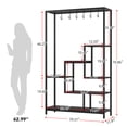thumbnail image 2 of Indoor Plant Stand 5-Tier Tall 70.9", Large Metal Plant Shelf with Hanging Hooks, Multi-Purpose Display Rack, Flower Bonsai Pots Organizer for Garden, Balcony, Living Room, 2 of 9