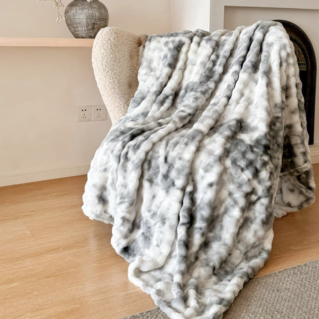 EGNMCR Throw Blanket, Throw Blanket for Couch Imitation Rabbits Hair Fleece Blanket Office Nap Blanket Air Conditioning Sofa Cover Blanket Student Dormitory Fleece Blanket Polyester Fiber Blanket
