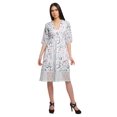 thumbnail image 1 of Moomaya Robe en Coton Imprimée pour Femme Longueur Midi Manches Courtes Tenue d'Été Vêtements, 1 of 4