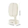 thumbnail image 3 of Beige Beige Desktop Mirror Dressing Table Led Makeup Mirror With Lights 14X6X4In Rotatable Multifunctional Bedroom Beauty Mirror, 3 of 7