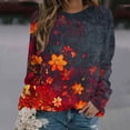 thumbnail image 2 of KIHOUT Chandails Molletonnés pour Femmes en Liquidation, Hauts Blouse à Manches Longues d'Automne et d'Hiver à Col Rond à Imprimé Floral, Coupe Ample, Taille P-2TG, 2 of 5