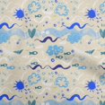 thumbnail image 1 of oneOone Rayon Beige Fabric Ocean Life Sewing Material Print Fabric By The Yard 56 Inch Wide, 1 of 5