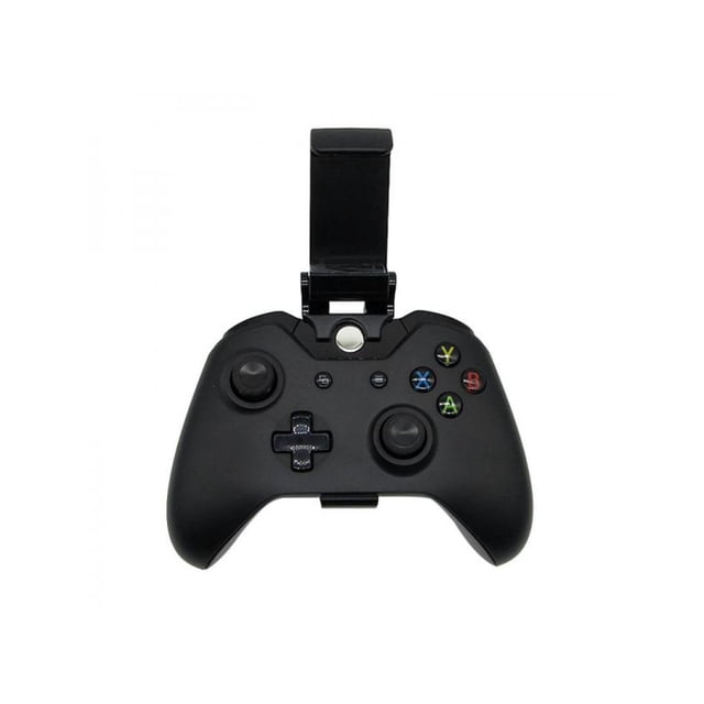 Pour Manette Xbox One, Pince pour Téléphone Intelligent, Support de Poignée de Manette de Jeu pour Téléphone Intelligent. une Manette Sans Fil Xbox One Noire avec une Pince Pliable en ABS pour Téléphone Intelligent Fixée en Haut, Conçue pour Tenir en Toute Sécurité un Téléphone Intelligent pour des Jeux Améliorés. la Pince Présente des Couvercles Antidérapants et un Support Métallique Robuste pour la Stabilité, la Rendant Adaptée aux Jeux sur Mobile. Compacte et portable, Idéale pour une Utilisation en Déplacement.