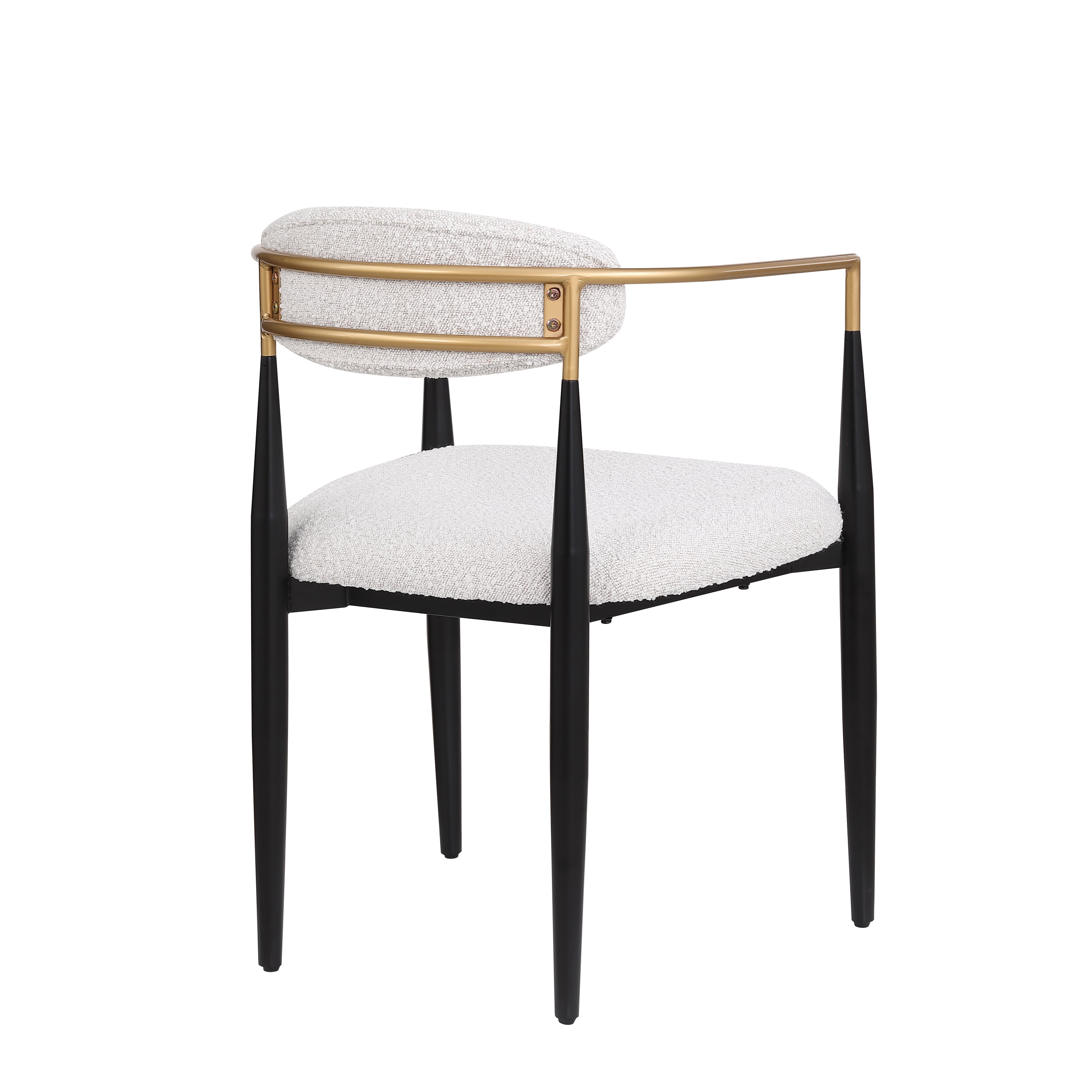 Ensemble de 2 chaises de salle à manger modernes Noble House, dossier ajouré incurvé, revêtement, beige