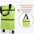 thumbnail image 4 of Accelerateh 2 In 1 Foldable Shopping Cart Trolley Bag Portable Green Design With Integrated Wheels For Easy Transport, 4 of 6