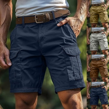 FAVIPT Shorts Cargo en Sergé de Coton pour Hommes Grande Taille à Multiples Poches Extensibles Shorts Décontractés Shorts de Plein Air Randonnée Voyage 2026 Brun,TTTTG