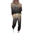 thumbnail image 2 of Ventes de Liquidation Tenues tumgatte pour Femmes Tenues Décontractées Grande Taille Tenues d'Automne pour Femmes Ensemble de Détente Mode Imprimé Manches Longues Col Rond Pull Hauts et Pantalons Ensemble Deux Pièces pour Femmes, 2 of 5