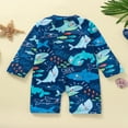 thumbnail image 3 of Toddler Kid Baby Boys Rash Guard Long Sleeve Zipper Beach Swimsuit One Piece Bathing Suit, 3 of 7