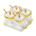 thumbnail image 1 of GROWTH TANK Divided Dried Fruit Plates Nuts Storage Tray Multipurpose for Cafe Shop Home Clear 4 Grids, 1 of 9