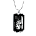thumbnail image 1 of Collier de Drapeau Allemand Berger US en Acier Inoxydable Ou 18k or Chien Tag 24" Chaîne, 1 of 8