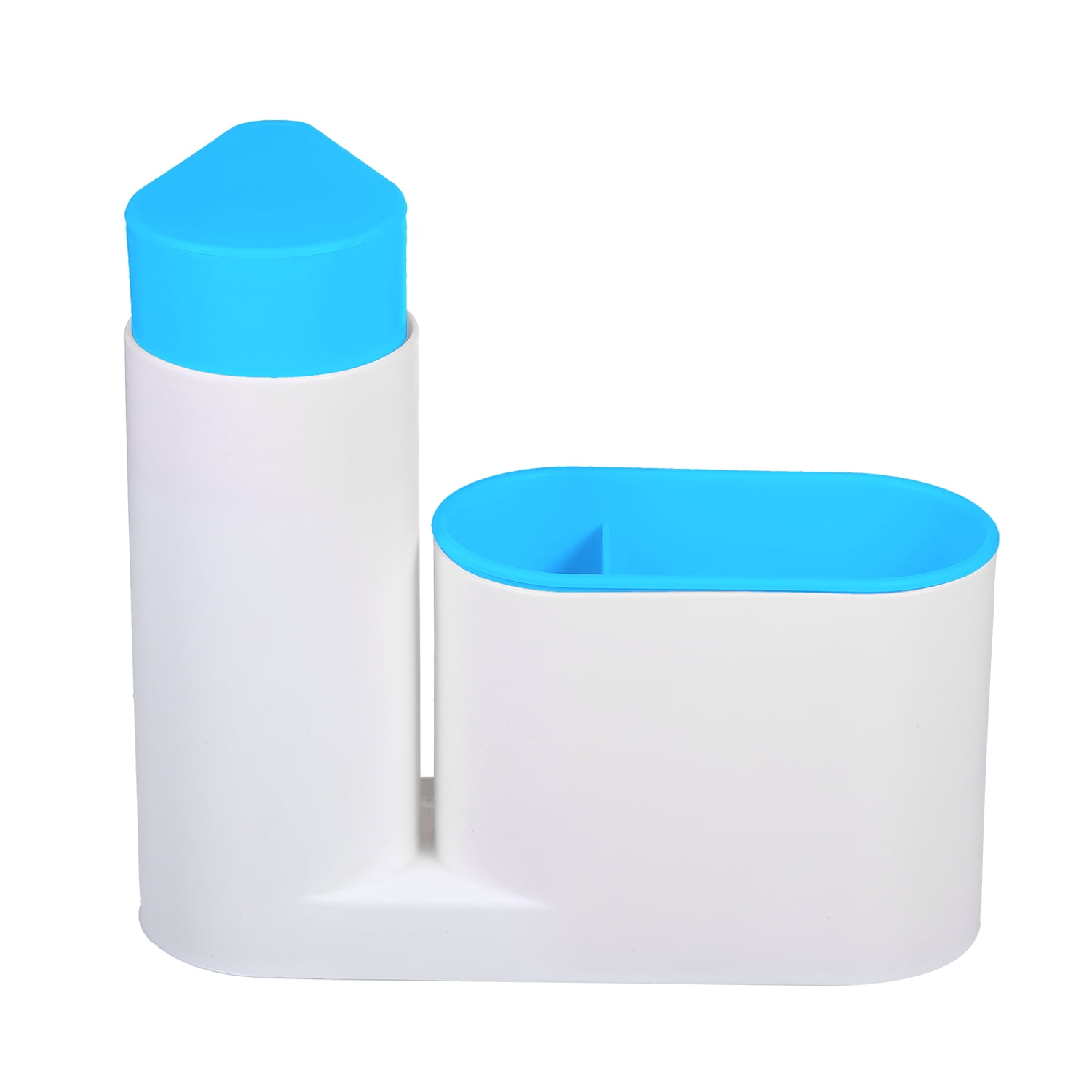 Labymos Modern Plastic Kitchen Sink Countertop Liquid Dish Soap Dispenser Pump Bottle Caddy with Storage
