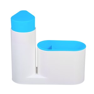 Labymos Modern Plastic Kitchen Sink Countertop Liquid Dish Soap Dispenser Pump Bottle Caddy with Storage