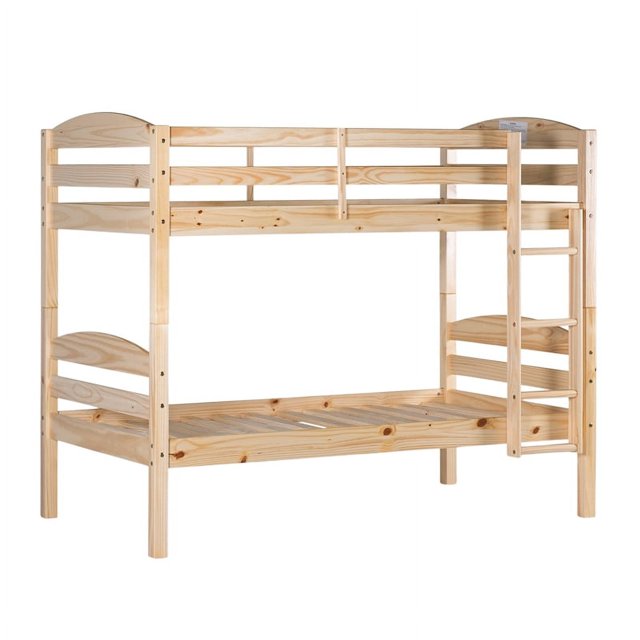 Walker Edison Lit Superposé Simple-over-Simple en Bois Massif Naturel
