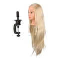 thumbnail image 1 of MERIGLARE Human Hair Practice Training Model Hairdressing Mannequin Head Model w/ Holder​. 26in Blonde, 1 of 8