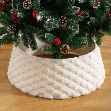 Tyidzon Christmas Plushs Pattern Tree Around The Christmas Tree Collar Tree Bottom Apron Suitable For Christmas Surrounding Feeling Decoration