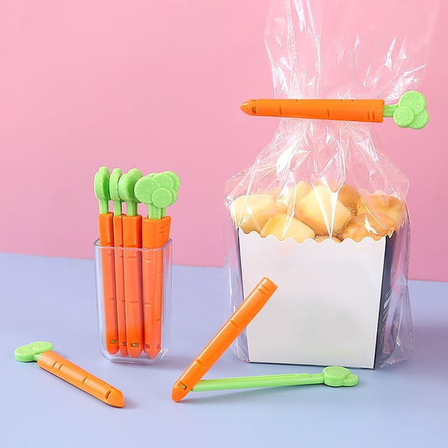 EGNMCR Storage Trunks & Bag 5 Sealing Clips For Food And Snack Bags Carrot Sealing Clip Bag Magnet Storage Box Sealing clip