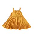 thumbnail image 2 of NJDVHB Robe d'Été pour Tout-Petit, Robe de Plage pour Fillette, Robe de Fête pour Fille, Robe Sans Manches Imprimée pour Fille, Robe de Princesse à la Mode et Décontractée, Jaune, 140, 2 of 3