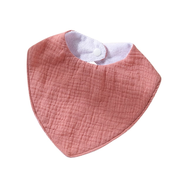 Serviette à Bave pour Bébé Serviette en Coton Peigné Serviette Unie Serviette à Bave à Double Couche