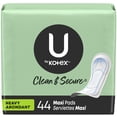 thumbnail image 1 of U by Kotex Clean & Secure Serviettes Maxi, Absorption Abondante, Non Parfumées, 1 of 9