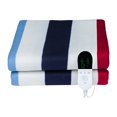 thumbnail image 2 of Electric Blanket, 110V Double Heated Blanket, Overheating Protection, Auto Off, Machine Washable Heating Bed Sheet, 59*70.9in, Red Blue Stripe, 2 of 5