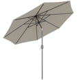 thumbnail image 1 of Outsunny Parasol de Marché Rond 3 m x 2,4 m, Parasol de Terrasse, Gris Pâle, 1 of 10