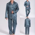 thumbnail image 1 of zanvin Vêtements de Nuit Homme Uni Décontracté à Rayures Manches Longues Pantalon de Pyjama avec Poches Fermeture à Boutons Ensemble de Pyjama, 1 of 5