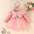 thumbnail image 2 of WEIYLL Outfits For Girls Long Sleeve Princess Floral Dress Ruffles Coat Tops Headbands Red Clothes Suit Size 9M, 2 of 6