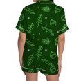 thumbnail image 3 of GDREDA Ensemble de pyjamas pour Femmes Dames de Noël Imprimé en Satin de Soie à Manches Courtes Ensemble de Pyjama Femmes Ensembles de pyjamas pyjamas Vert Foncé,S, 3 of 4