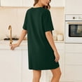 thumbnail image 4 of ShomPort Robe T-Shirt d'Été pour Femme Décontractée à Manches Courtes, Col Rond, Basique, Ample, Mini, avec Poches, 4 of 6