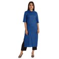 thumbnail image 4 of Moomaya Solid Rayon Kurta For Women bell Sleeve Drawstring Neck Long Ethnic Kurti, 4 of 7
