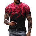 thumbnail image 2 of 3D Flame Print Gradient Color Men T-shirt Quick Drying Short Sleeve O-neck Tee Shirt Pullover Top, 2 of 8