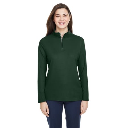 Core 365 Ladies' Fusion ChromaSoftâ„¢ Pique Quarter-Zip CE405W