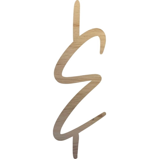 Unpainted Wood Letter & Craft, Paintable 6'' Tall Wood Alphabet Letter, DIY Nicholia Script Font