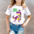 thumbnail image 2 of LUOGENLI T-Shirt pour Filles T-Shirt Décontracté Imprimé à Col Rond à Manches Courtes T-Shirt Chemise Décontractée Chemises pour Filles Travail Printemps Blanc 8-9 Ans, 2 of 5