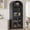 Black, variant on Bingirl Wood Arched Bookcase with Glass Doors 5 Tier Storage Cabinet with Open Display Shelf Display Bookshelf for Living Room and Dining Room Black