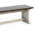 thumbnail image 4 of Camie Side Dining Bench- Plank Dark Brown Gray Mahogany Wood 48 Inch, 4 of 6