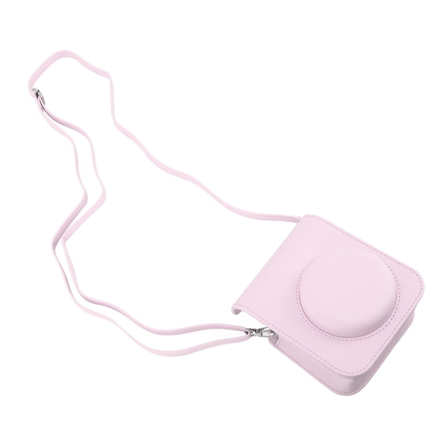 Mini Instant Camera Protective Bag PU Camera Case with Detachable Top Cover Adjustable Shoulder Strap for Mini 12