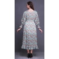 thumbnail image 4 of Bimba Floral Women Printed Smocked Waist Long Casual Maxi RuffleDress-X-Small, 4 of 5