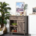 thumbnail image 2 of HOMCOM Rustic Barn Door Storage Cabinet Modern Farmhouse Buffet Sideboard, 2 of 10