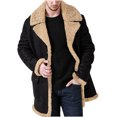 thumbnail image 1 of Dvkptbk Men's Solid Jacket Oversized Shacket Jacket Fall Winter Coat Long Sleeve Collar Spliced Jacket Coat, 1 of 6