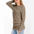 thumbnail image 3 of Women's Ribbed Sweater Set 2025 - Long Sleeve Tunic Leggings | Button Front Knit Pullover, 3 of 8